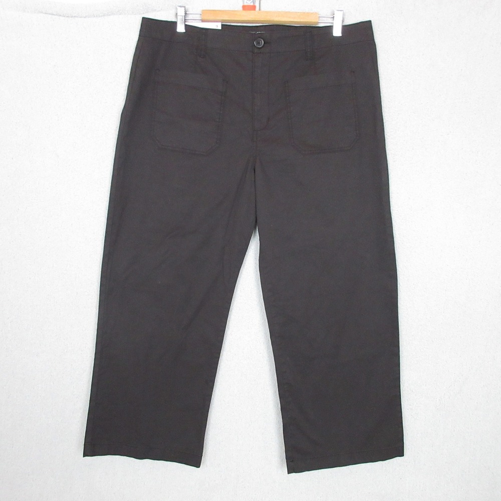 SOCIAL STANDARD by Sanctuary Juliet Twill Crop Pants Black Women's Size 16 NWT